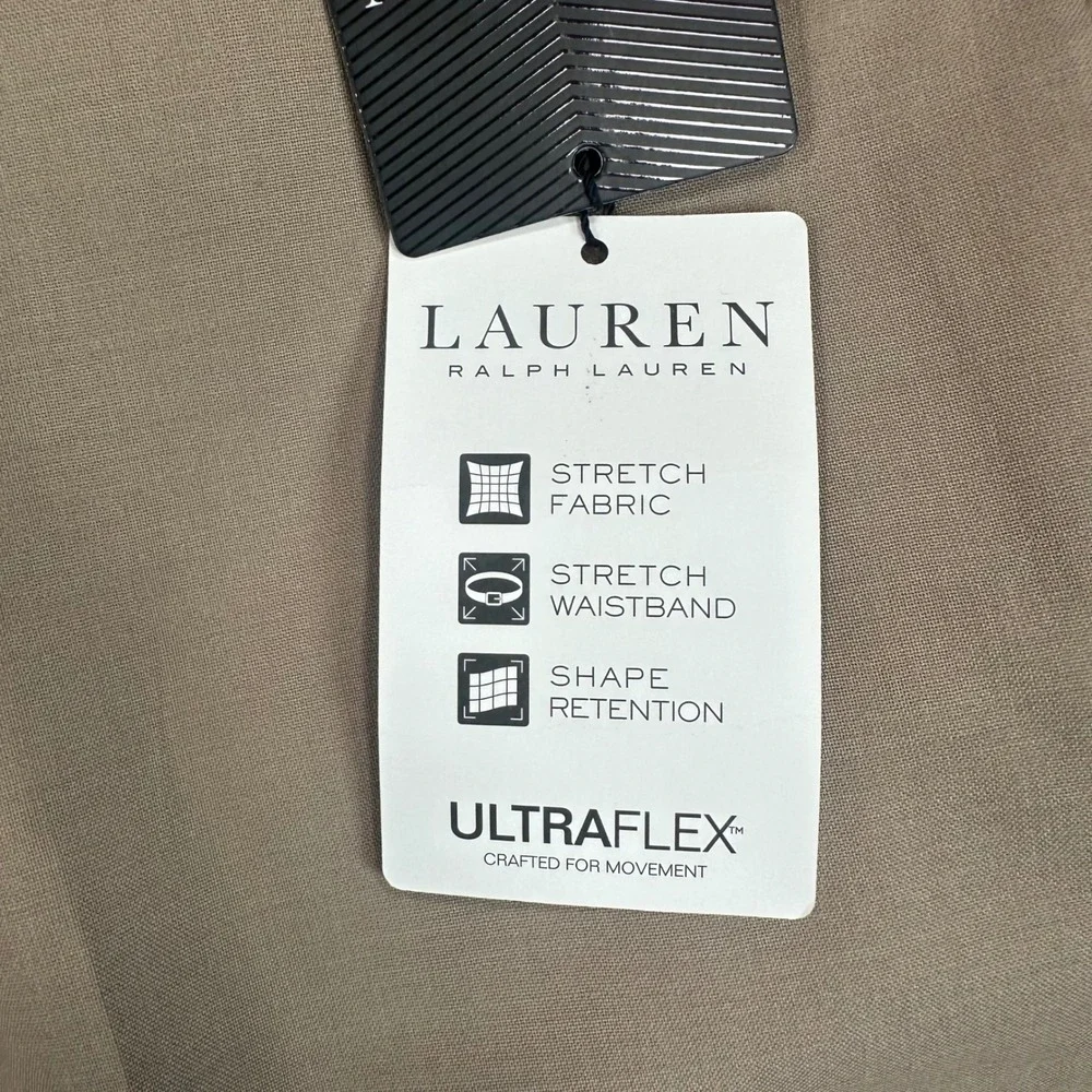 Lauren Ralph Lauren Dress Pants Mens 42x32 Tan UltraFlex Wool Blend Classic Fit